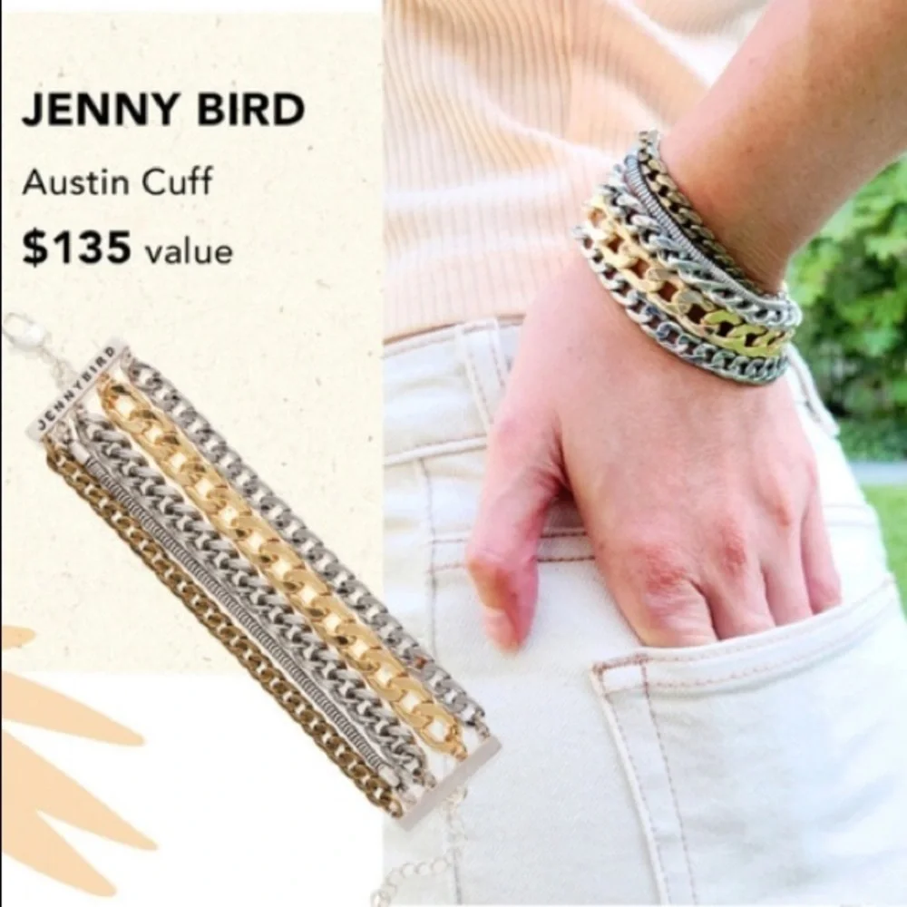 NEW Jenny Bird Austin cuff mixed metal chain bracelet